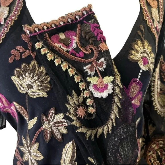 Free People Embroidered Sheer Corset Top XS Florence Festival - Picture 6 of 13